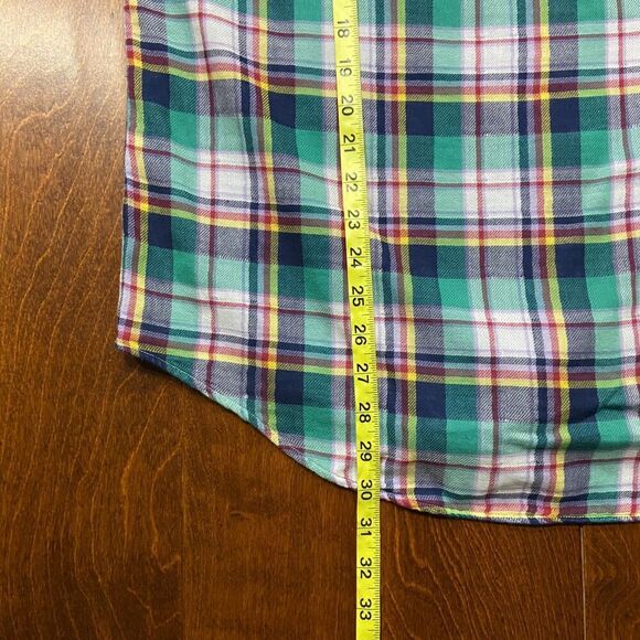 Polo Ralph Lauren Casual Button Front Plaid Green Flannel Shirt Men's Size Large - Picture 9 of 9